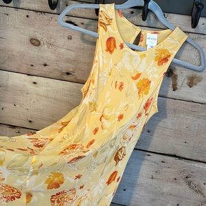 Yellow Floral Silk Maxi Dress